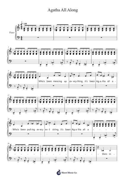 Agatha All Along Sheet Music by Kristen Anderson-Lopez/Robert Lopez-Arr.Jerhue