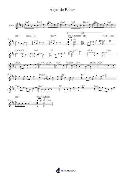 Agua de Beber Sheet Music by Tom Jobim/Vinícius de Moraes-Arr.Jersoon