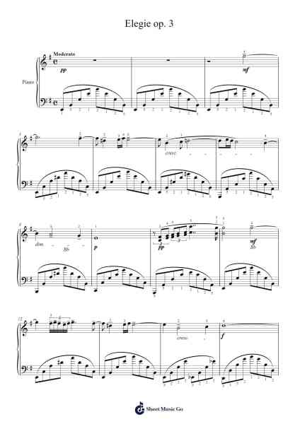Elegie in E-Flat Minor, Op. 3, No. 1 Sheet Music by Sergei Rachmaninoff-Arr.Yvettenat Iveshall