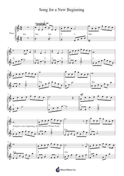 Song for a New Beginning Sheet Music by Rolf Lovland-Arr.Trollstal