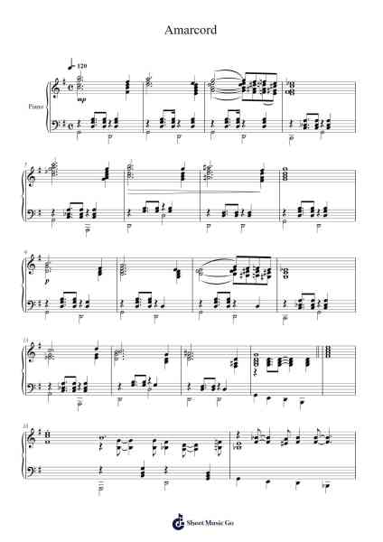Amarcord Sheet Music by Nino Rota-Arr.Dwighthart Mickrold
