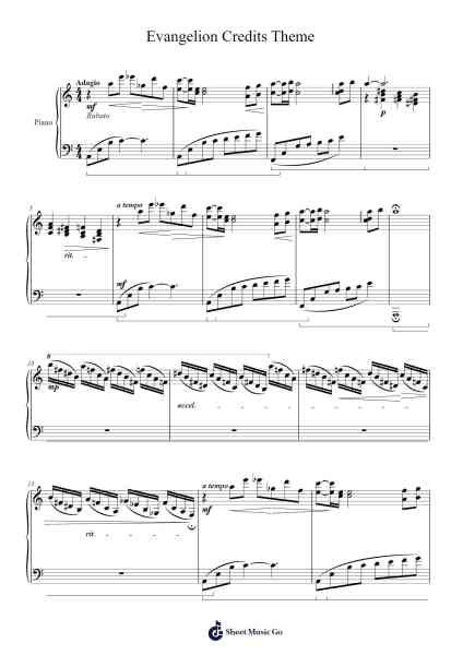 Evangelion Credits Theme (Netflix Version) Sheet Music by Shirō Sagisu-Arr.Cromflower Raeck