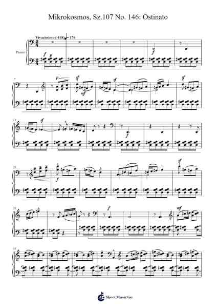 Mikrokosmos, Sz.107: No. 146, Ostinato Sheet Music by Béla Bartók-Arr.Duttnin Moulnorth