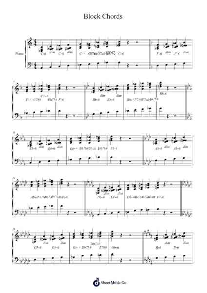 Block Chords Sheet Music by Mark Levine-Arr.Readeworth Phoezer