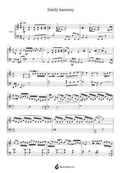family harmony Sheet Music by Brad Mehldau-Arr.Vefrank Graseph