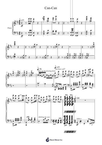 Can-Can from Orpheus in the Underworld Sheet Music by Jacques Offenbach-Arr.Browneclaude Petmond