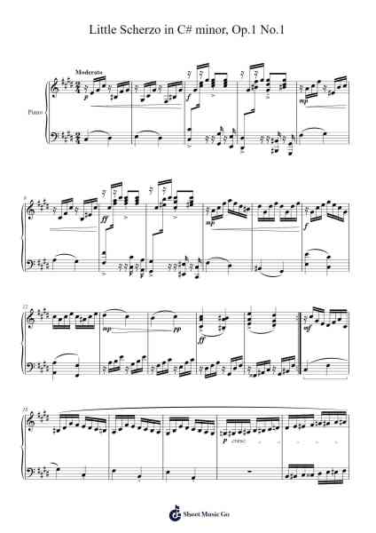 Little Scherzo in C# Minor, Op. 1 No. 1 Sheet Music by Woolchad-Arr.Viriah