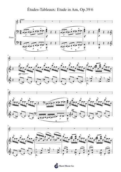 Études-Tableaux in A Minor, Op. 39 No. 6 Sheet Music by Sergei Rachmaninoff-Arr.Joeges