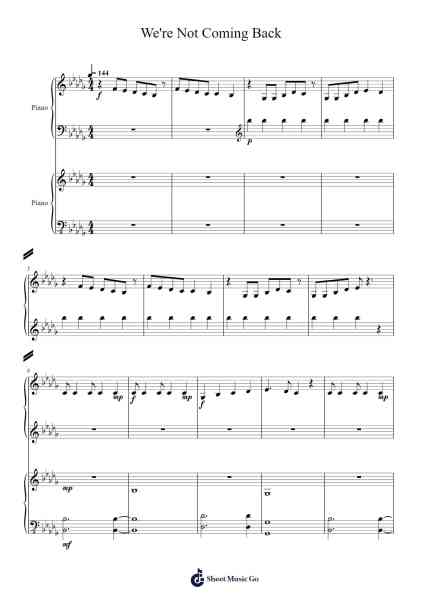 We're Not Coming Back Sheet Music by TryHardNinja-Arr.Wildbias