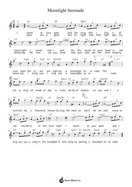Moonlight Serenade Sheet Music by Glenn Miller-Arr.Betle