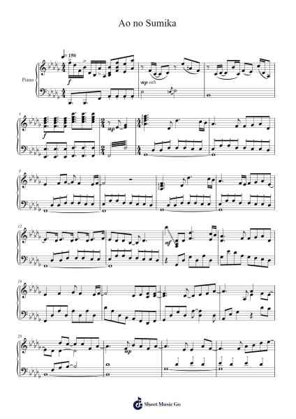 Ao no Sumika Sheet Music by Tatsuya Kitani-Arr.Ronbard