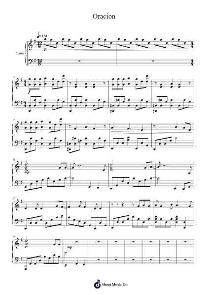 Oracion Sheet Music by Bombitmanbomb-Arr.Galchard