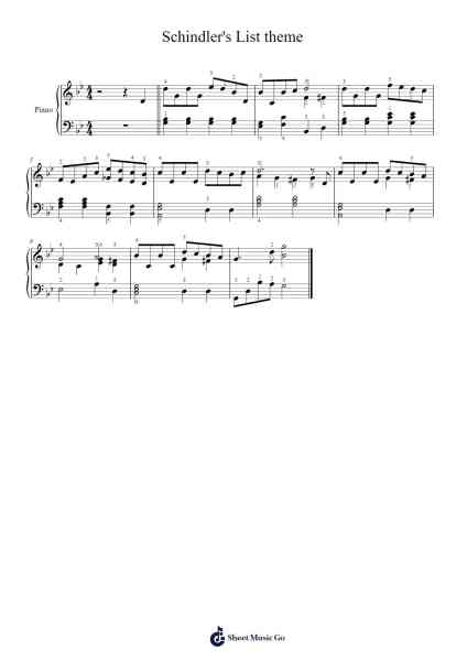 Theme from Schindler's List Sheet Music by John Williams-Arr.Stoweberg