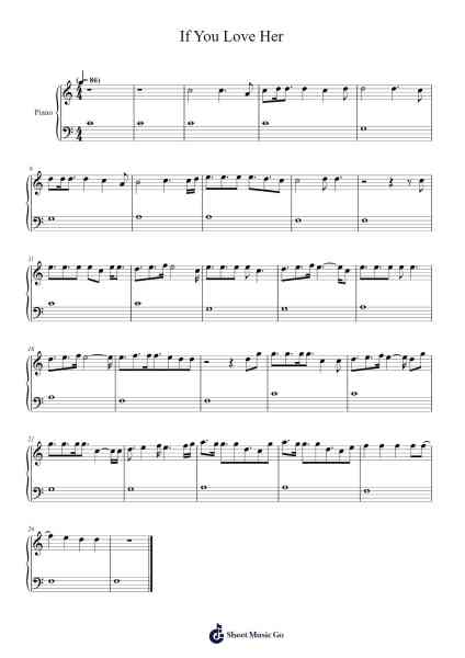 If You Love Her Sheet Music by Forest Blakk-Arr.Brucefe Payjim