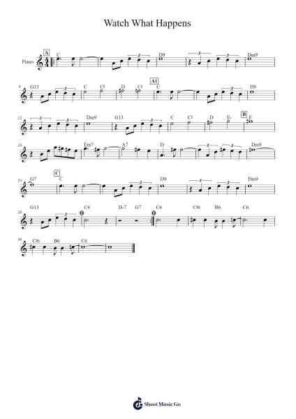 Watch What Happens Sheet Music by Michel Legrand-Arr.Jeffhy Lionelmatt