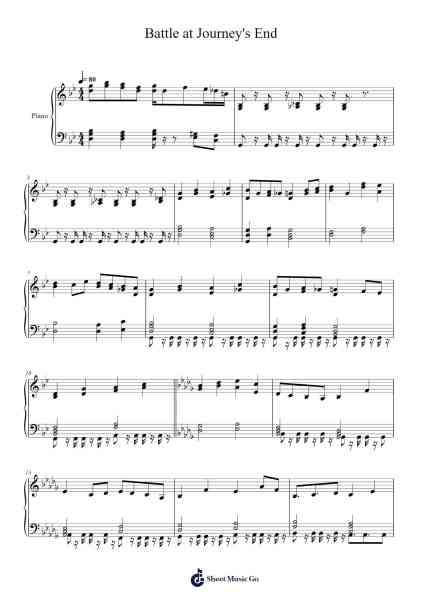 Battle at Journey's End Sheet Music by Yasunori Nishiki-Arr.Sampcon Mevans