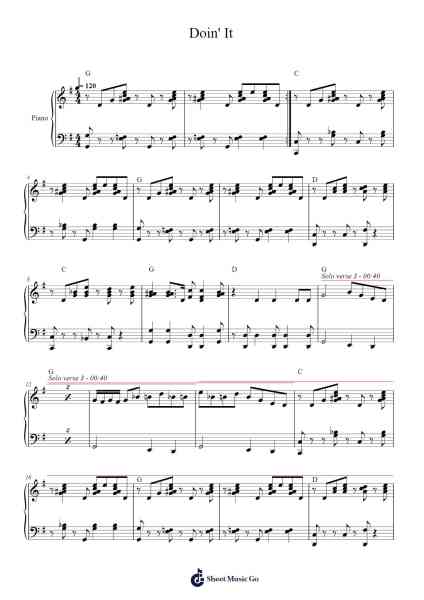 Doin' It Sheet Music by Professor Longhair-Arr.Kirkjoel
