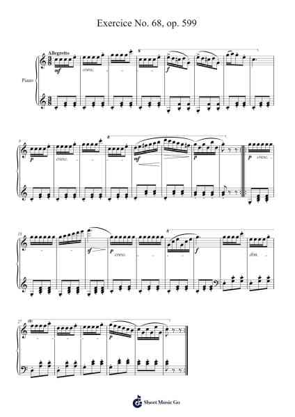 Exercice No. 68, Op. 599 Sheet Music by Carl Czerny-Arr.Linee Bushsopp