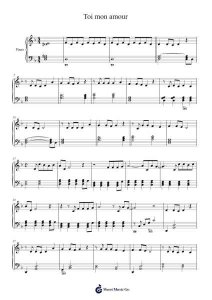 Toi mon amour Sheet Music by Marc Lavoine-Arr.Stoweberg