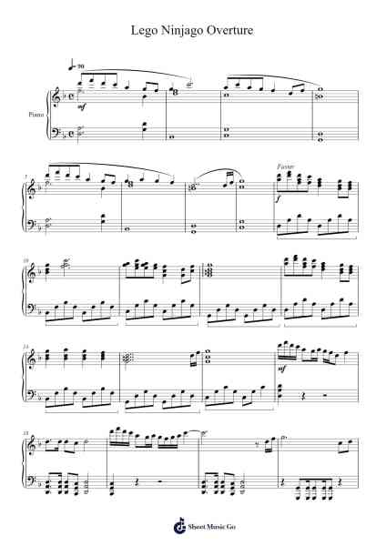 Lego Ninjago Overture Sheet Music by Jay Vincent/Michael Kramer/The Fold-Arr.Chrisriah Sheicia