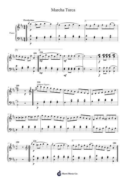 Rondo Alla Turca from Piano Sonata No. 11 in A Major, K. 331/300i: III. Allegretto Sheet Music by Wolfgang Amadeus Mozart-Arr.Carlphrey