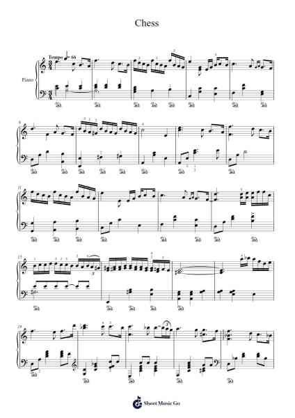 Chess Sheet Music by ABBA-Arr.Hartclife Joudrea
