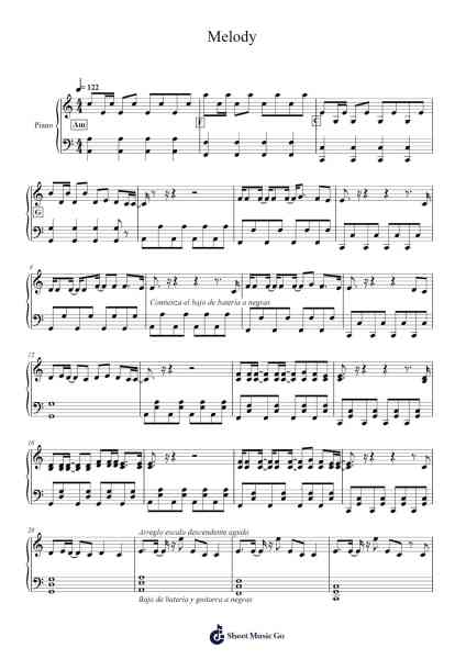 Melody Sheet Music by Lost Frequencies/James Blunt-Arr.Chrisriah Sheicia