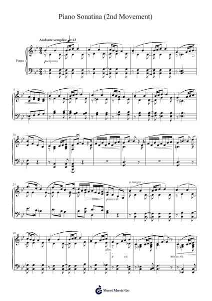 Piano Sonatina: II. Movement Sheet Music by John McEwen-Arr.Phylple