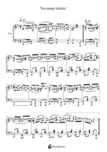 Too many tickets! Sheet Music by Fanfoe-Arr.Buckclough Woogold