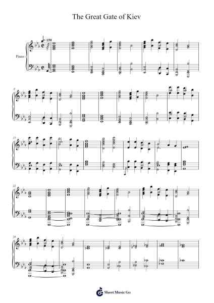 Pictures at an Exhibition - The Great Gate of Kiev Sheet Music by Modest Mussorgsky-Arr.Blabott