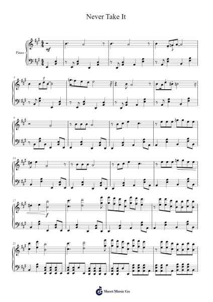 Never Take It Sheet Music by Twenty One Pilots-Arr.Lespenn