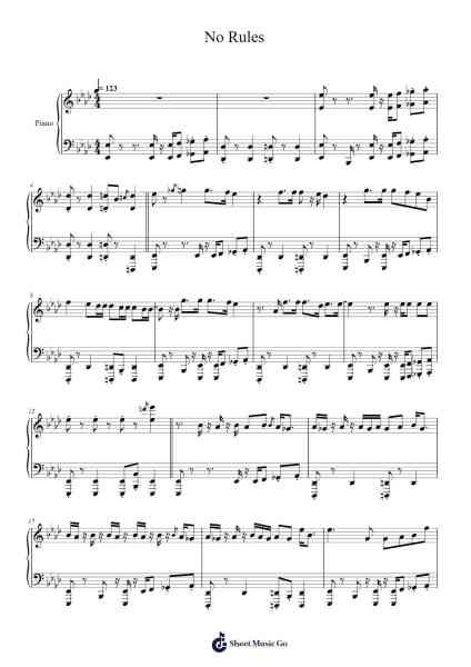 No Rules Sheet Music by TXT-Arr.Everkeith Abters
