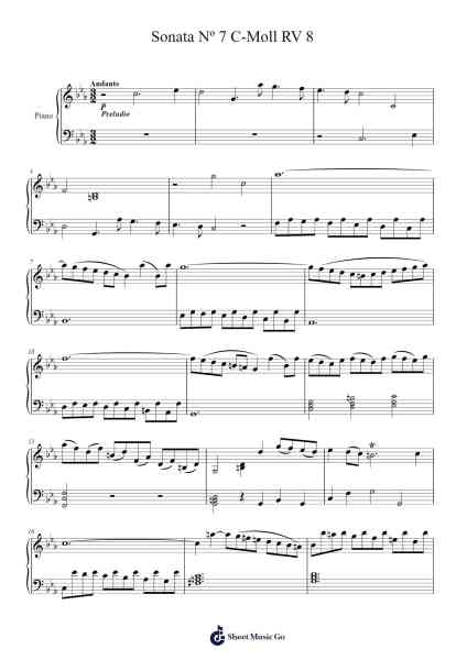 Sonata No. 7 in C Minor, RV 8 Sheet Music by Antonio Vivaldi-Arr.Bophen