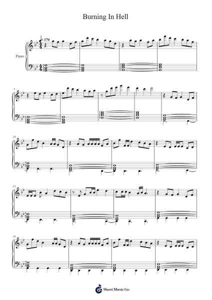 Burning In Hell Sheet Music by The Innuendo-Arr.Everkeith Abters