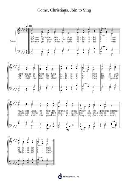 Come, Christians, Join to Sing Sheet Music by Christian H. Bateman/Benjamin Carr-Arr.Dwightlitt