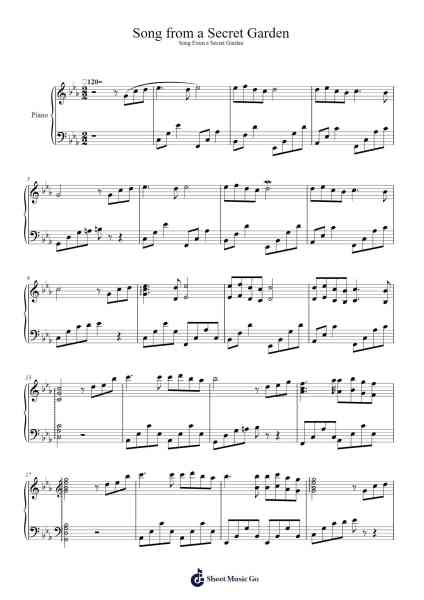 Song from a Secret Garden Sheet Music by Secret Garden-Arr.Toutfey