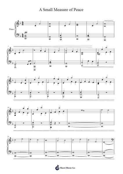 A Small Measure of Peace Sheet Music by Hans Zimmer-Arr.Linjane Barcox