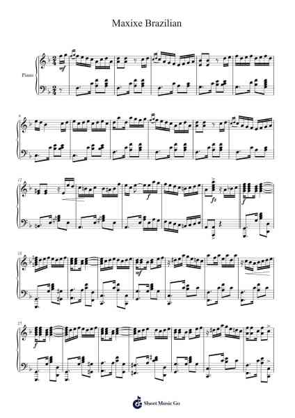 Cuban or Mexican Music - Maxixe Brazilian Sheet Music by John Stepan Zamecnik-Arr.Lopeare