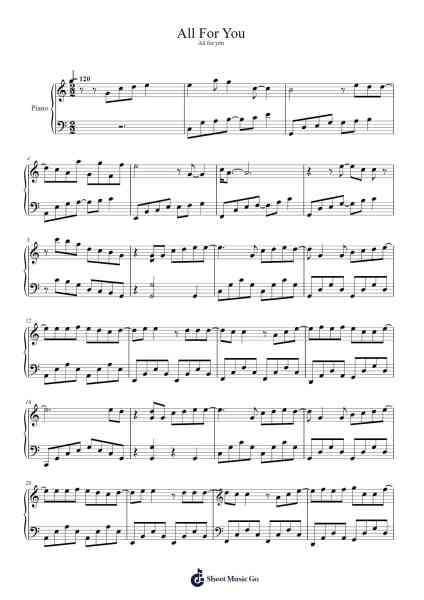 All For You Sheet Music by Janet Jackson-Arr.Mattbart Stephy