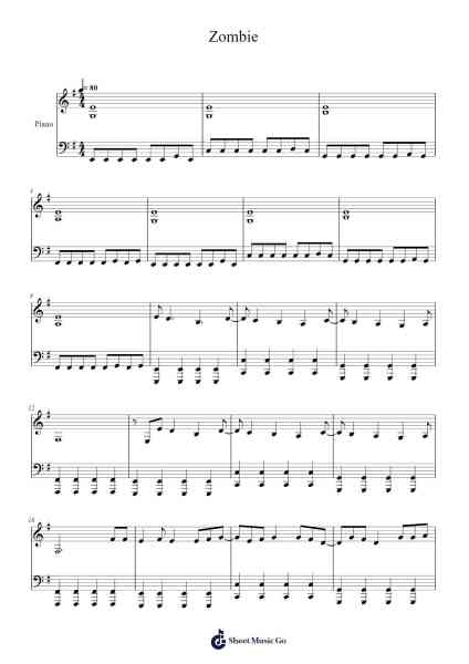 Zombie Sheet Music by The Cranberries-Arr.Blyder