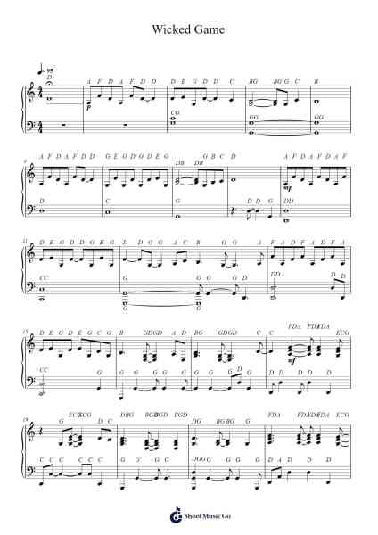 Wicked Game Sheet Music by Lucifer Cast-Arr.Maltzster Colcott