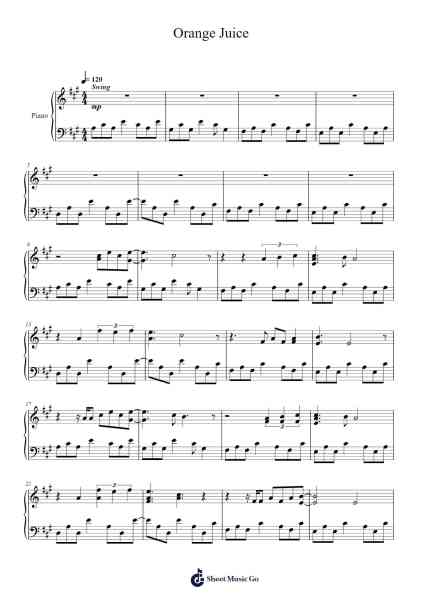 Orange Juice Sheet Music by Noah Kahan-Arr.Ivessid
