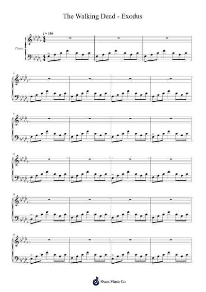 The Walking Dead - Exodus Sheet Music by Bear McCreary-Arr.Humlouie