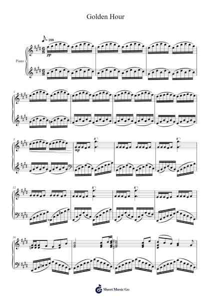 Golden Hour Sheet Music by JVKE-Arr.Chrismay Penniah