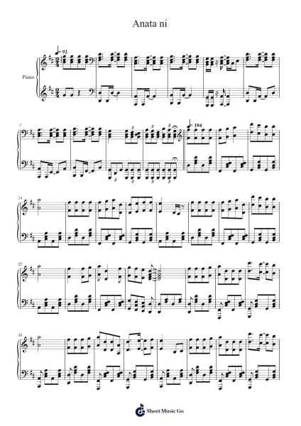 Anata ni Sheet Music by MONGOL800-Arr.Churwalsh