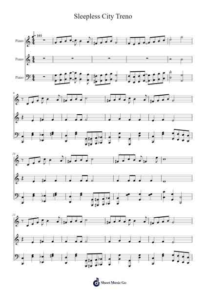 Sleepless City Treno Sheet Music by Misc Computer Games-Arr.Pricehe
