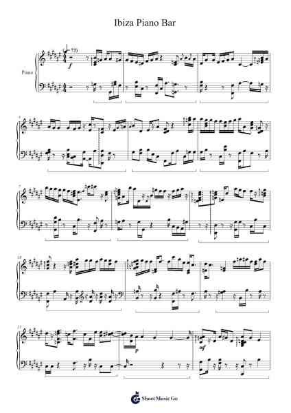 Ibiza Piano Bar Sheet Music by modenst144-Arr.Housebuck Boylejones