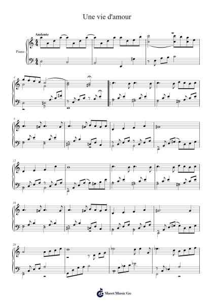 Une vie d'amour Sheet Music by undefined-Arr.Nanriah Obrook
