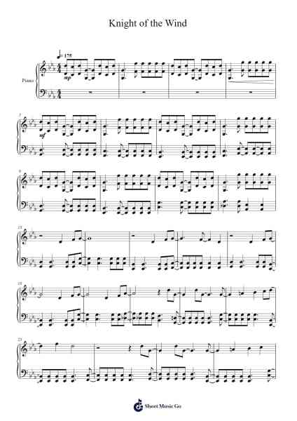Knight of the Wind Sheet Music by Crush 40-Arr.Dougtin Vashop