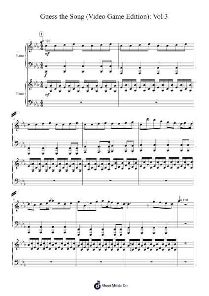 Guess the Song (Video Game Edition): Vol 3 Sheet Music by NoahLovesMusic-Arr.Gedodd